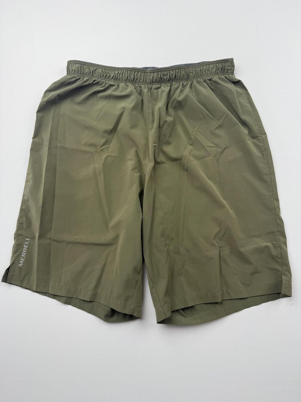 Merrell Shorts Mens Medium Green 10 Inch Inseam Hiking Athletic Water Resistant